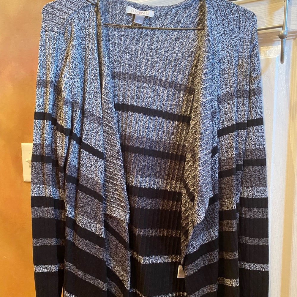 Ros & Ali Open Cardigan Black and Grey
